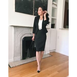 Akris Punto Black Cashmere Pencil Skirt | Scandi Minimalist Quiet Luxury Staple